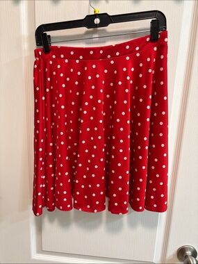 Classic Red Polka Dot A-Line Skirt